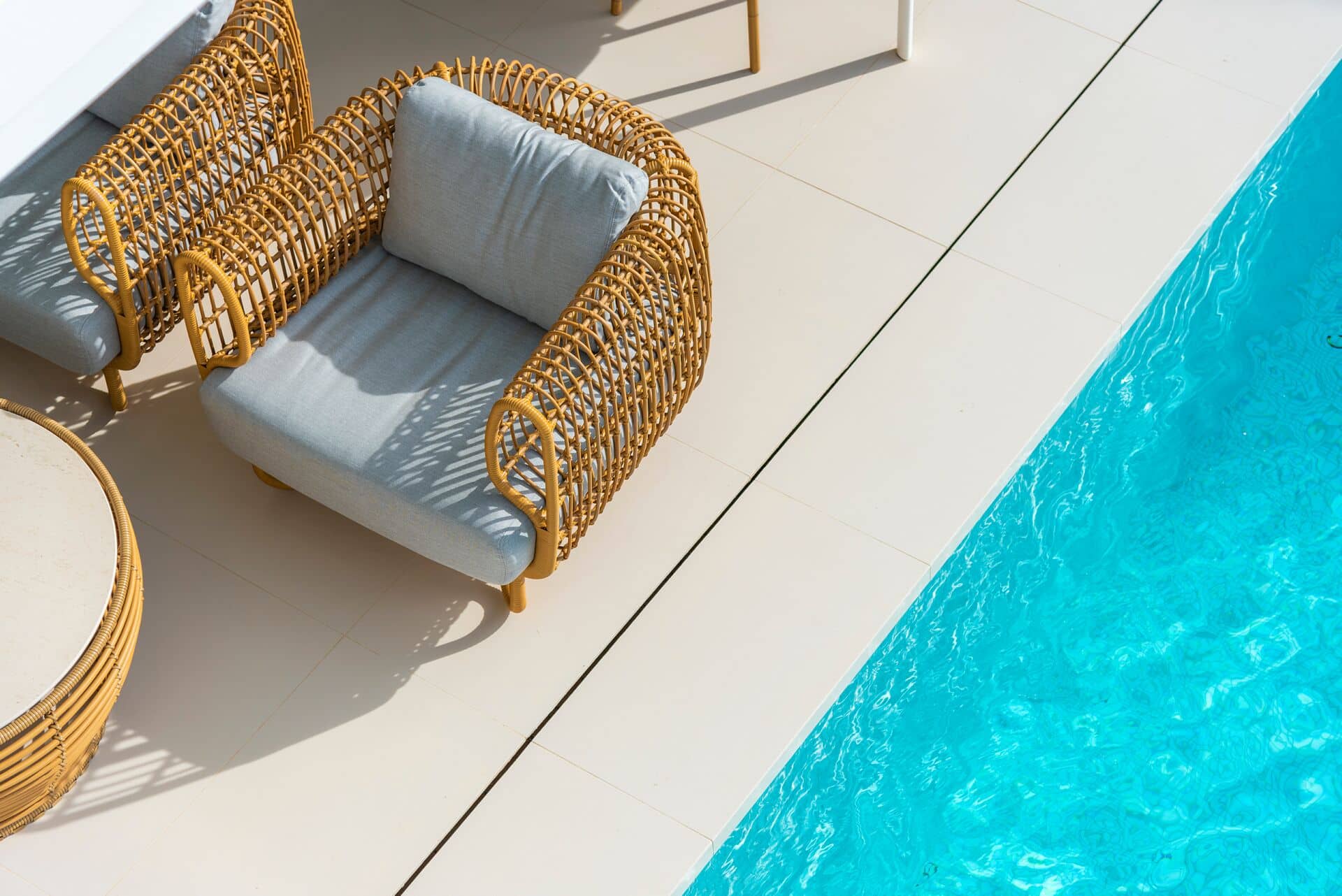 Luxury villa pool in Marbella during summer