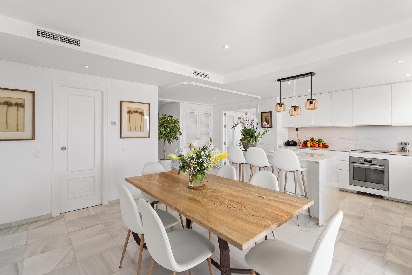 Dining table, Beachfront Marbella Apartment
