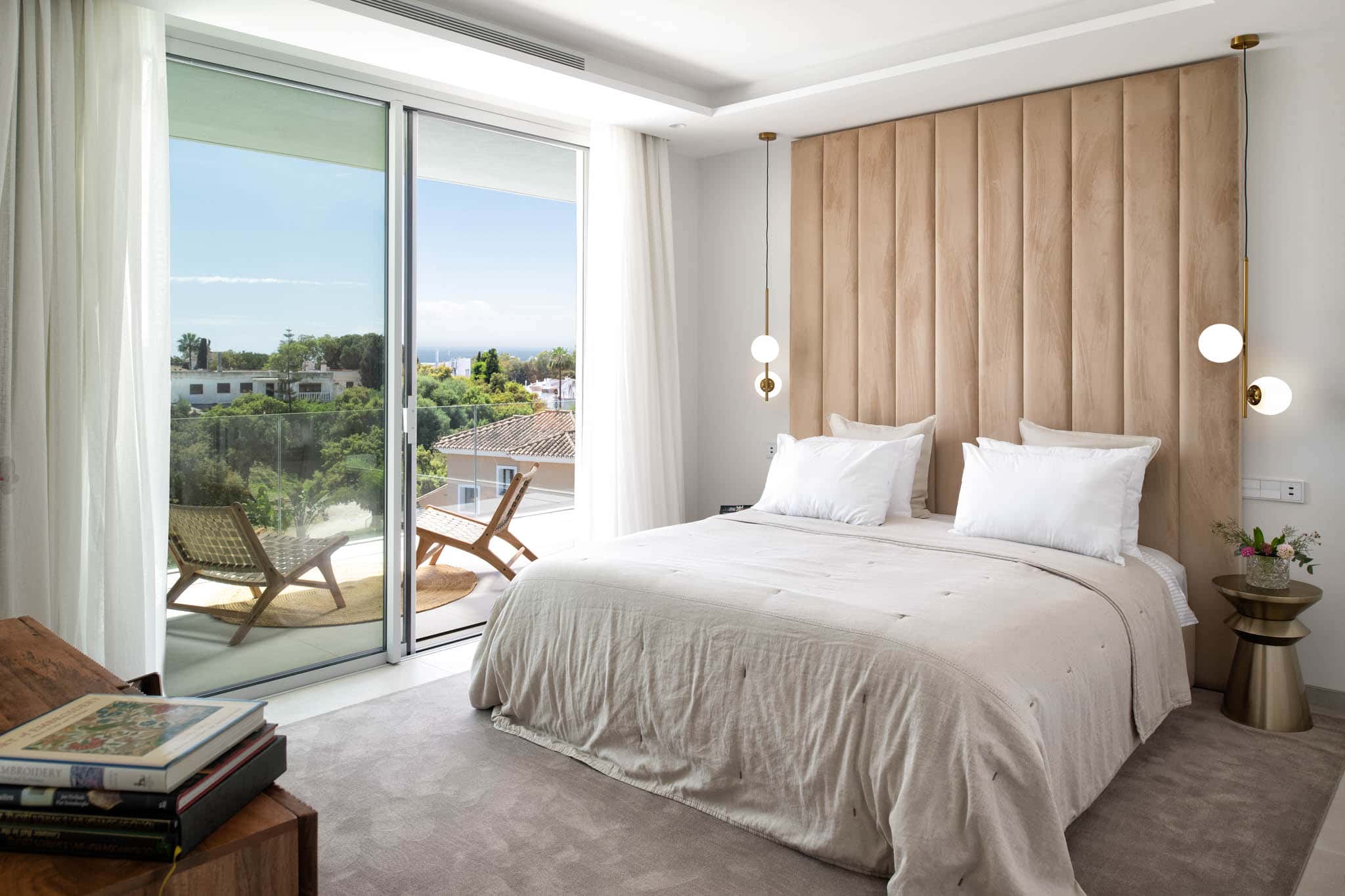 Luxury vacation rental bedroom Marbella Airbnb management